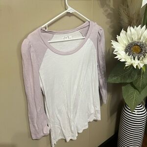 Maurices Lavender and White Long Sleeve Top